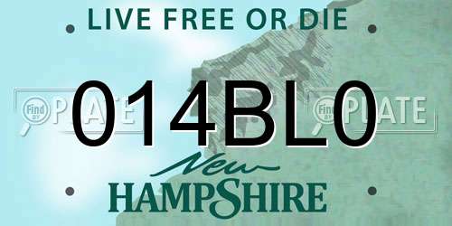 014BL0 New Hampshire License Plate