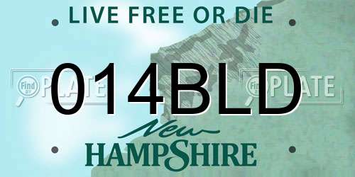 014BLD New Hampshire License Plate