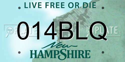 014BLQ New Hampshire License Plate