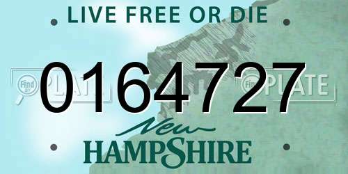 0164727 New Hampshire License Plate