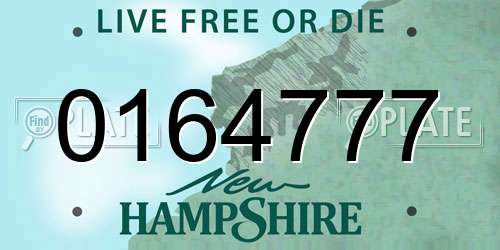 0164777 New Hampshire License Plate