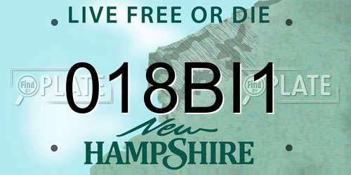 018BI1 New Hampshire License Plate