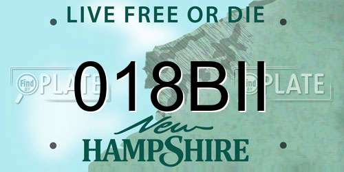 018BII New Hampshire License Plate