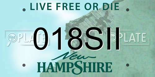 018SII New Hampshire License Plate