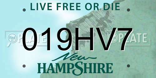 019HV7 New Hampshire License Plate