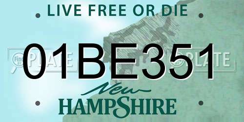 01BE351 New Hampshire License Plate