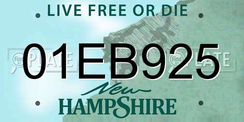 01EB925 New Hampshire License Plate