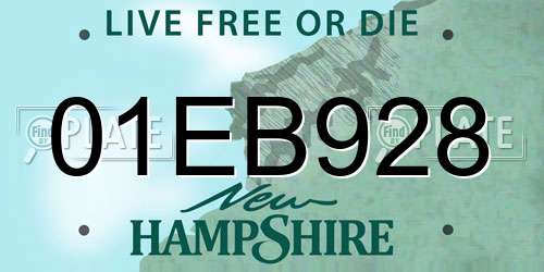 01EB928 New Hampshire License Plate