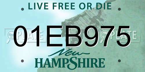 01EB975 New Hampshire License Plate