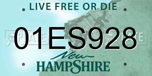 01ES928 New Hampshire License Plate