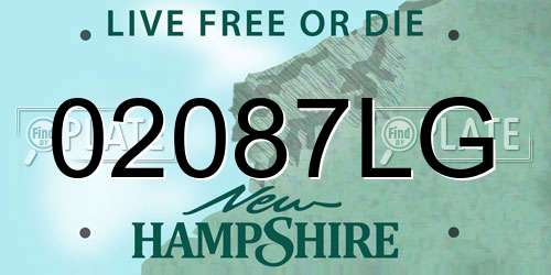02087LG New Hampshire License Plate