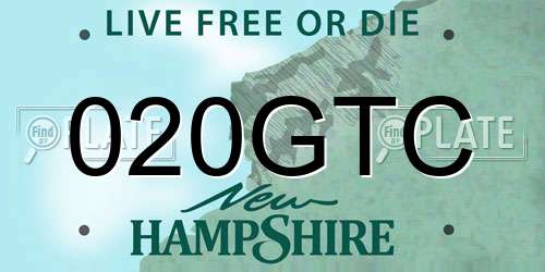 020GTC New Hampshire License Plate