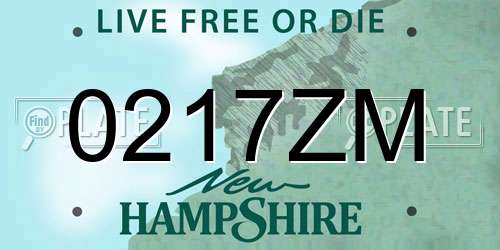 0217ZM New Hampshire License Plate