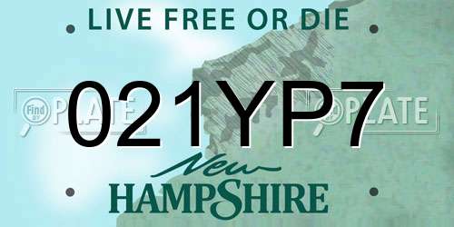 021YP7 New Hampshire License Plate