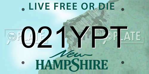 021YPT New Hampshire License Plate