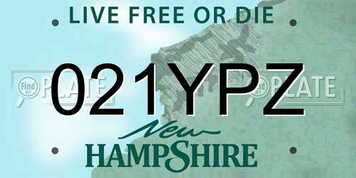 021YPZ New Hampshire License Plate