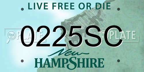 0225SC New Hampshire License Plate