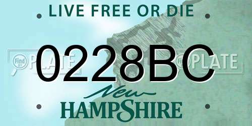 0228BC New Hampshire License Plate