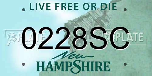 0228SC New Hampshire License Plate
