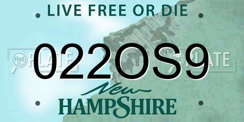 022OS9 New Hampshire License Plate