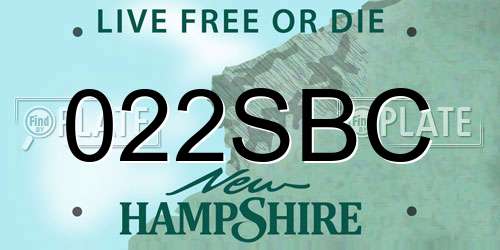 022SBC New Hampshire License Plate