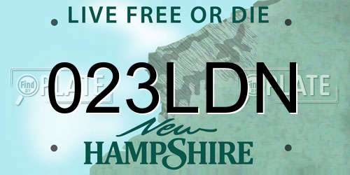 023LDN New Hampshire License Plate