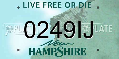 0249IJ New Hampshire License Plate