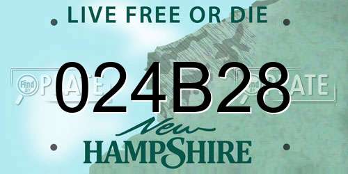 024B28 New Hampshire License Plate