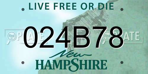 024B78 New Hampshire License Plate