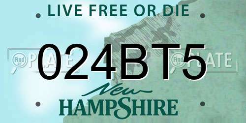 024BT5 New Hampshire License Plate