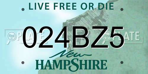 024BZ5 New Hampshire License Plate