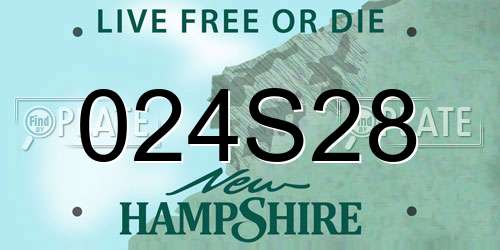 024S28 New Hampshire License Plate