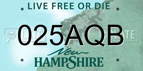 025AQB New Hampshire License Plate