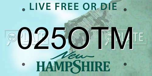 025OTM New Hampshire License Plate