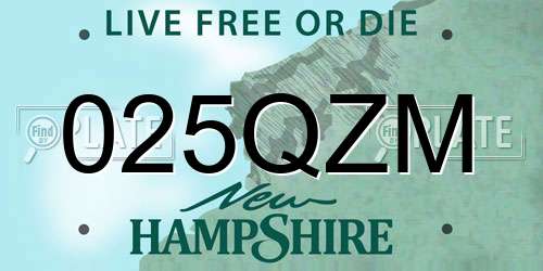 025QZM New Hampshire License Plate