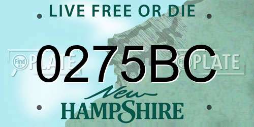 0275BC New Hampshire License Plate