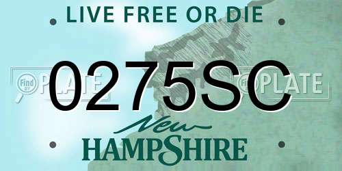 0275SC New Hampshire License Plate