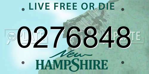0276848 New Hampshire License Plate