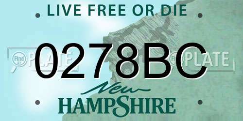 0278BC New Hampshire License Plate