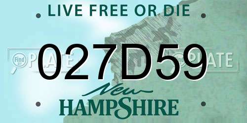 027D59 New Hampshire License Plate