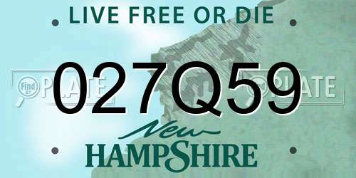 027Q59 New Hampshire License Plate