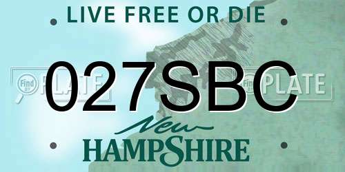 027SBC New Hampshire License Plate