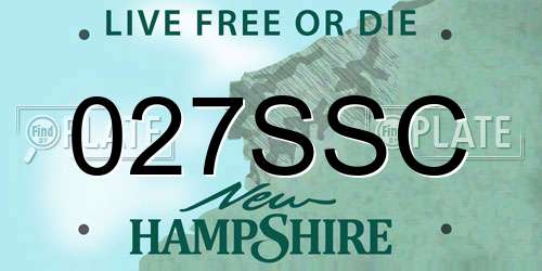 027SSC New Hampshire License Plate