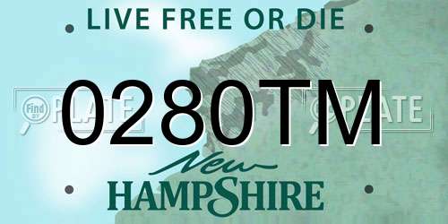 0280TM New Hampshire License Plate