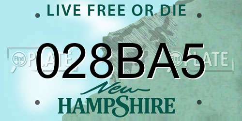 028BA5 New Hampshire License Plate