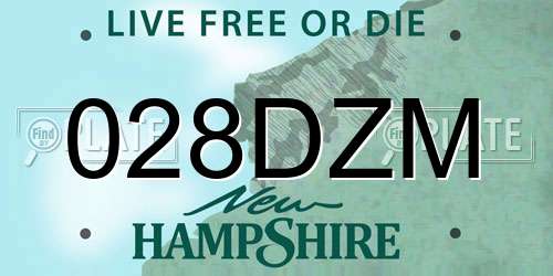 028DZM New Hampshire License Plate