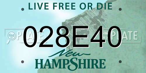 028E40 New Hampshire License Plate