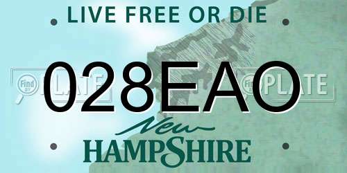028EAO New Hampshire License Plate