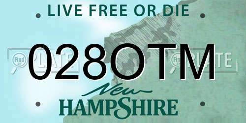028OTM New Hampshire License Plate