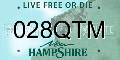 028QTM New Hampshire License Plate